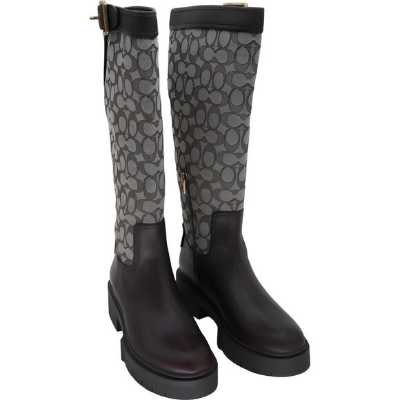 COACH Women's Lilli Knee-High Riding Boots Brown Size 8 B - Picture 1 of 6